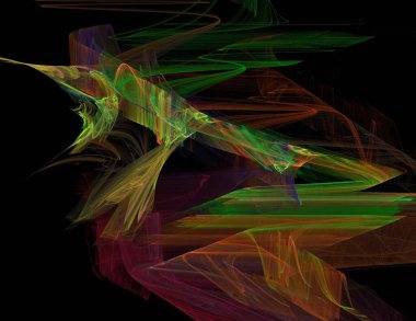 Siyah Renk Üzerine Bir Dijital Fraktal Resmi