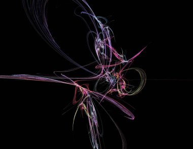 Siyah Renk Üzerine Bir Dijital Fraktal Resmi