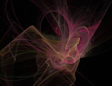 Siyah Renk Üzerine Bir Dijital Fraktal Resmi