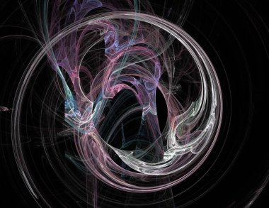 Siyah Renk Üzerine Bir Dijital Fraktal Resmi