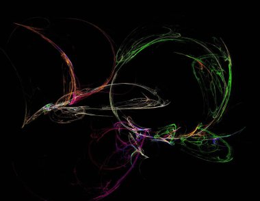 Siyah Renk Üzerine Bir Dijital Fraktal Resmi