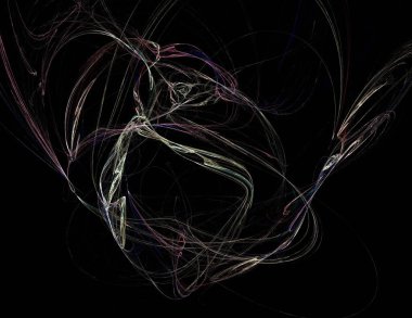 Siyah Renk Üzerine Bir Dijital Fraktal Resmi