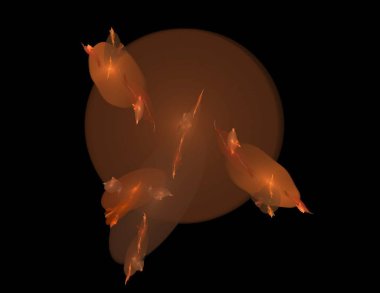 Siyah Renk Üzerine Bir Dijital Fraktal Resmi