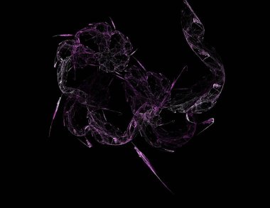 Siyah Renk Üzerine Bir Dijital Fraktal Resmi