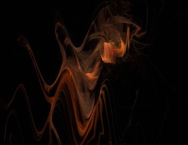 Siyah Renk Üzerine Bir Dijital Fraktal Resmi