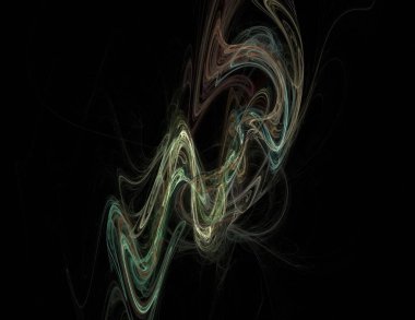 Siyah Renk Üzerine Bir Dijital Fraktal Resmi