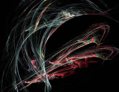 Siyah Renk Üzerine Bir Dijital Fraktal Resmi