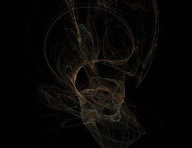 Siyah Renk Üzerine Bir Dijital Fraktal Resmi