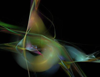 Siyah Renk Üzerine Bir Dijital Fraktal Resmi