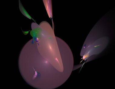 Siyah Renk Üzerine Bir Dijital Fraktal Resmi