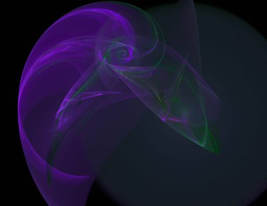 Siyah Renk Üzerine Bir Dijital Fraktal Resmi