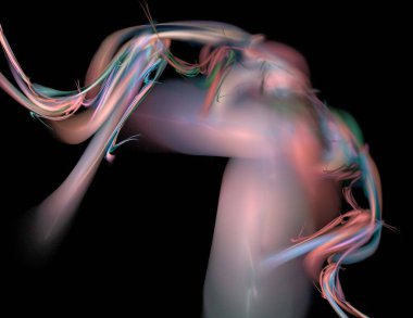 Siyah Renk Üzerine Bir Dijital Fraktal Resmi