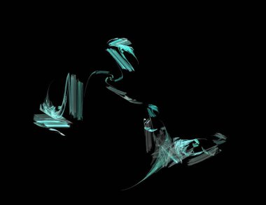 Siyah Renk Üzerine Bir Dijital Fraktal Resmi