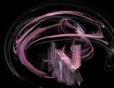 Siyah Renk Üzerine Bir Dijital Fraktal Resmi