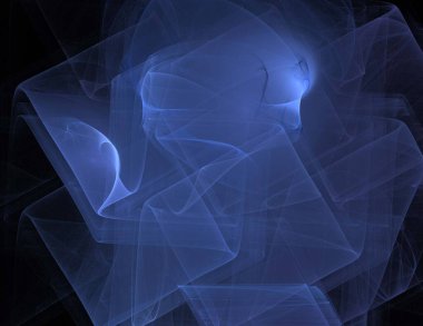 Siyah Renk Üzerine Bir Dijital Fraktal Resmi