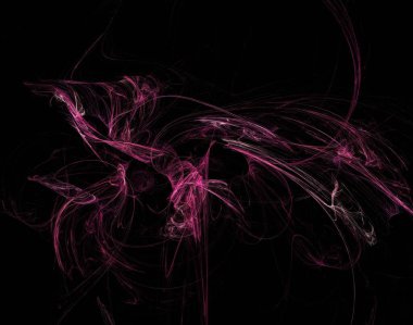 Siyah Renk Üzerine Bir Dijital Fraktal Resmi