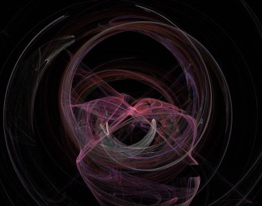 Siyah Renk Üzerine Bir Dijital Fraktal Resmi