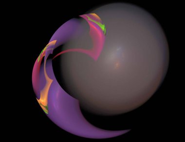 Siyah Renk Üzerine Bir Dijital Fraktal Resmi