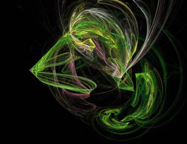 Siyah Renk Üzerine Bir Dijital Fraktal Resmi