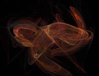 Siyah Renk Üzerine Bir Dijital Fraktal Resmi