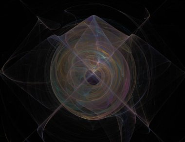 Siyah Renk Üzerine Bir Dijital Fraktal Resmi