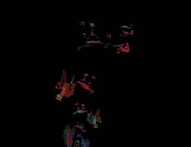 Siyah Renk Üzerine Bir Dijital Fraktal Resmi