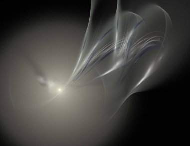 Siyah Renk Üzerine Bir Dijital Fraktal Resmi