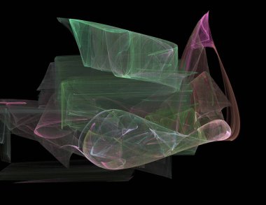 Siyah Renk Üzerine Bir Dijital Fraktal Resmi