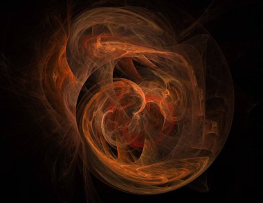 Siyah Renk Üzerine Bir Dijital Fraktal Resmi