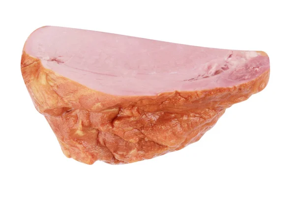 Stuk Gekookt Gerookt Vlees Geïsoleerd — Stockfoto