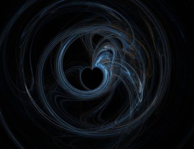 Siyah Renk Üzerine Bir Dijital Fraktal Resmi