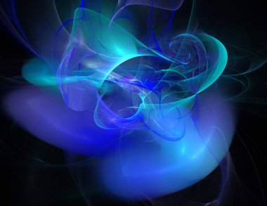 Siyah Renk Üzerine Bir Dijital Fraktal Resmi