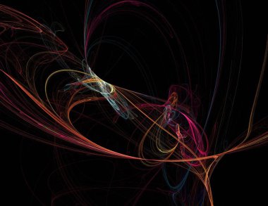 Siyah Renk Üzerine Bir Dijital Fraktal Resmi