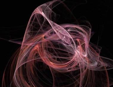 Siyah Renk Üzerine Bir Dijital Fraktal Resmi