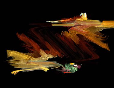 Siyah Renk Üzerine Bir Dijital Fraktal Resmi