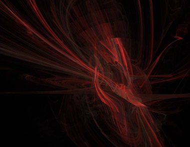 Siyah Renk Üzerine Bir Dijital Fraktal Resmi