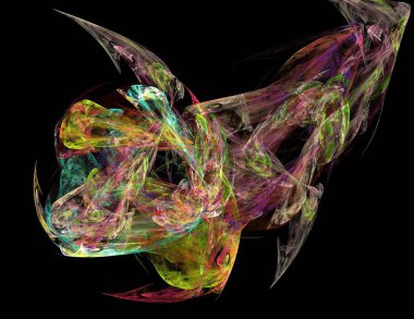 Siyah Renk Üzerine Bir Dijital Fraktal Resmi