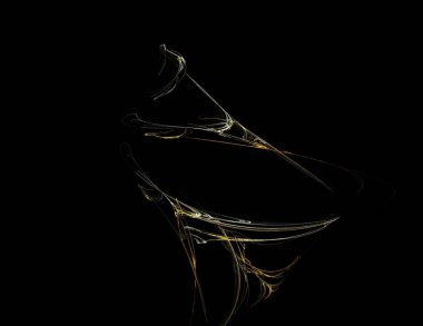 Siyah Renk Üzerine Bir Dijital Fraktal Resmi