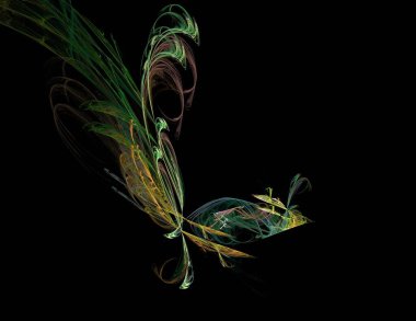 Siyah Renk Üzerine Bir Dijital Fraktal Resmi