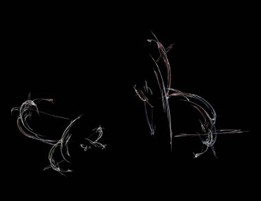 Siyah Renk Üzerine Bir Dijital Fraktal Resmi