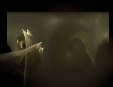 Siyah Renk Üzerine Bir Dijital Fraktal Resmi