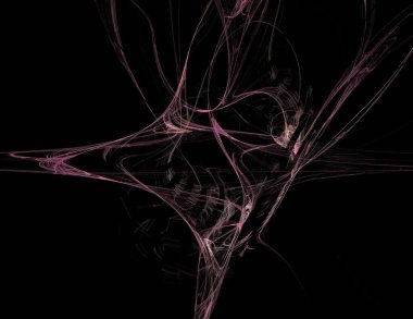 Siyah Renk Üzerine Bir Dijital Fraktal Resmi