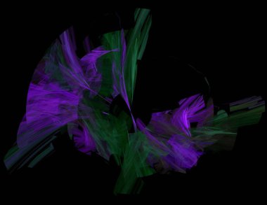 Siyah Renk Üzerine Bir Dijital Fraktal Resmi