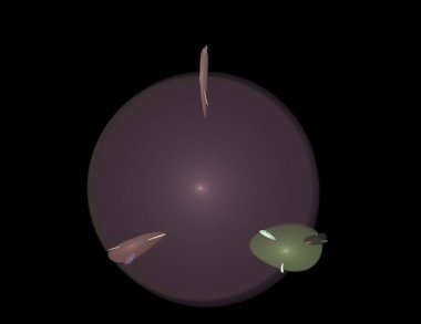 Siyah Renk Üzerine Bir Dijital Fraktal Resmi