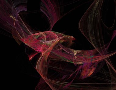 Siyah Renk Üzerine Bir Dijital Fraktal Resmi