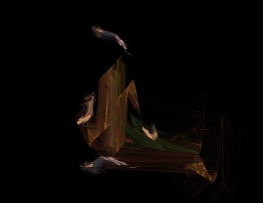 Siyah Renk Üzerine Bir Dijital Fraktal Resmi