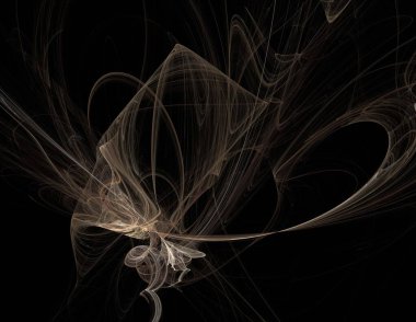 Siyah Renk Üzerine Bir Dijital Fraktal Resmi