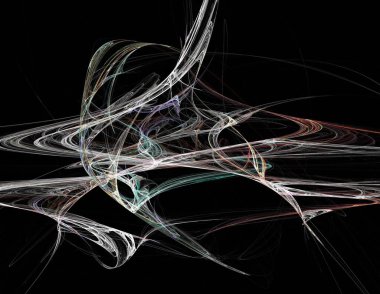 Siyah Renk Üzerine Bir Dijital Fraktal Resmi