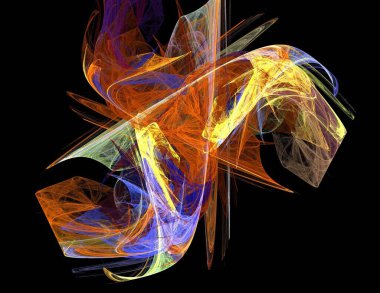 Siyah Renk Üzerine Bir Dijital Fraktal Resmi