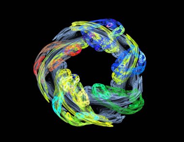 Siyah Renk Üzerine Bir Dijital Fraktal Resmi